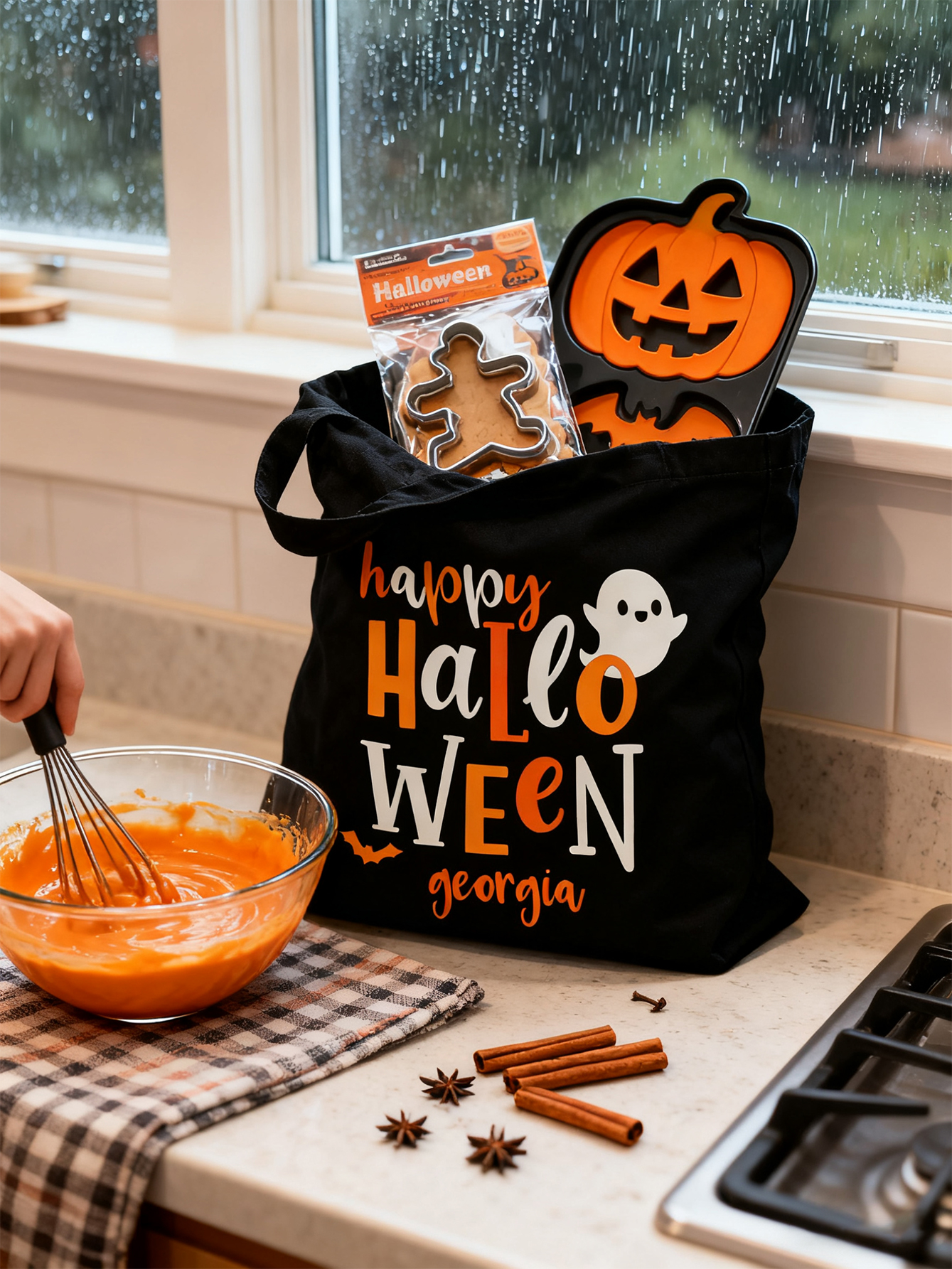 Personalized Happy Halloween Ghost Candy Bag